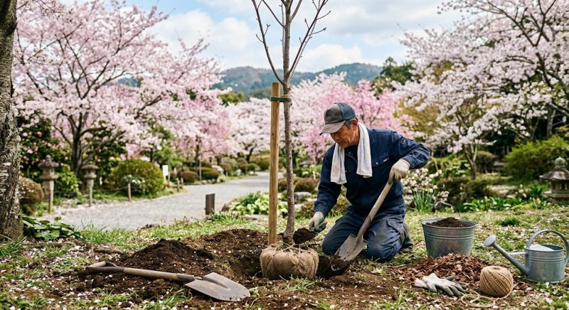 Japanese Cherry Tree Planting in Honolulu, HI