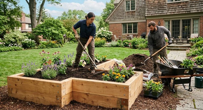 Raised Flower Bed Installation in Ventura County, CA
