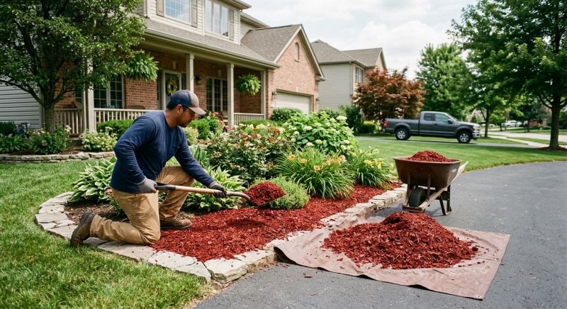 Red Mulch Installation in Honolulu, HI